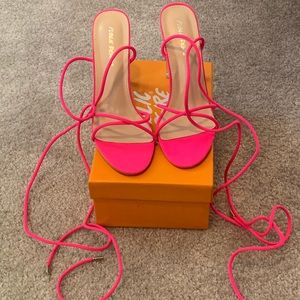 Neon Pink Strappy Heel Public Desire